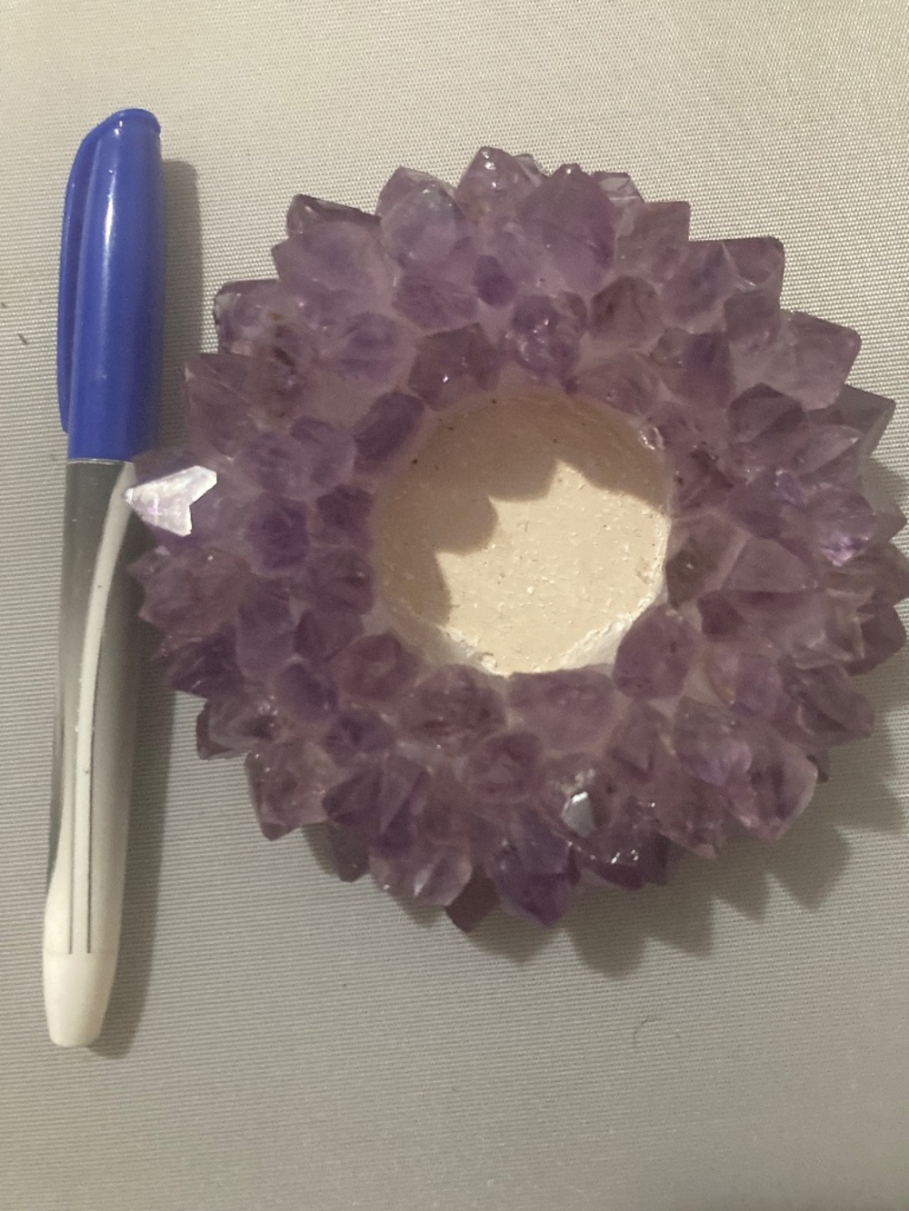 Beautiful!-Amethyst Crystal Tea Light Candle Hold